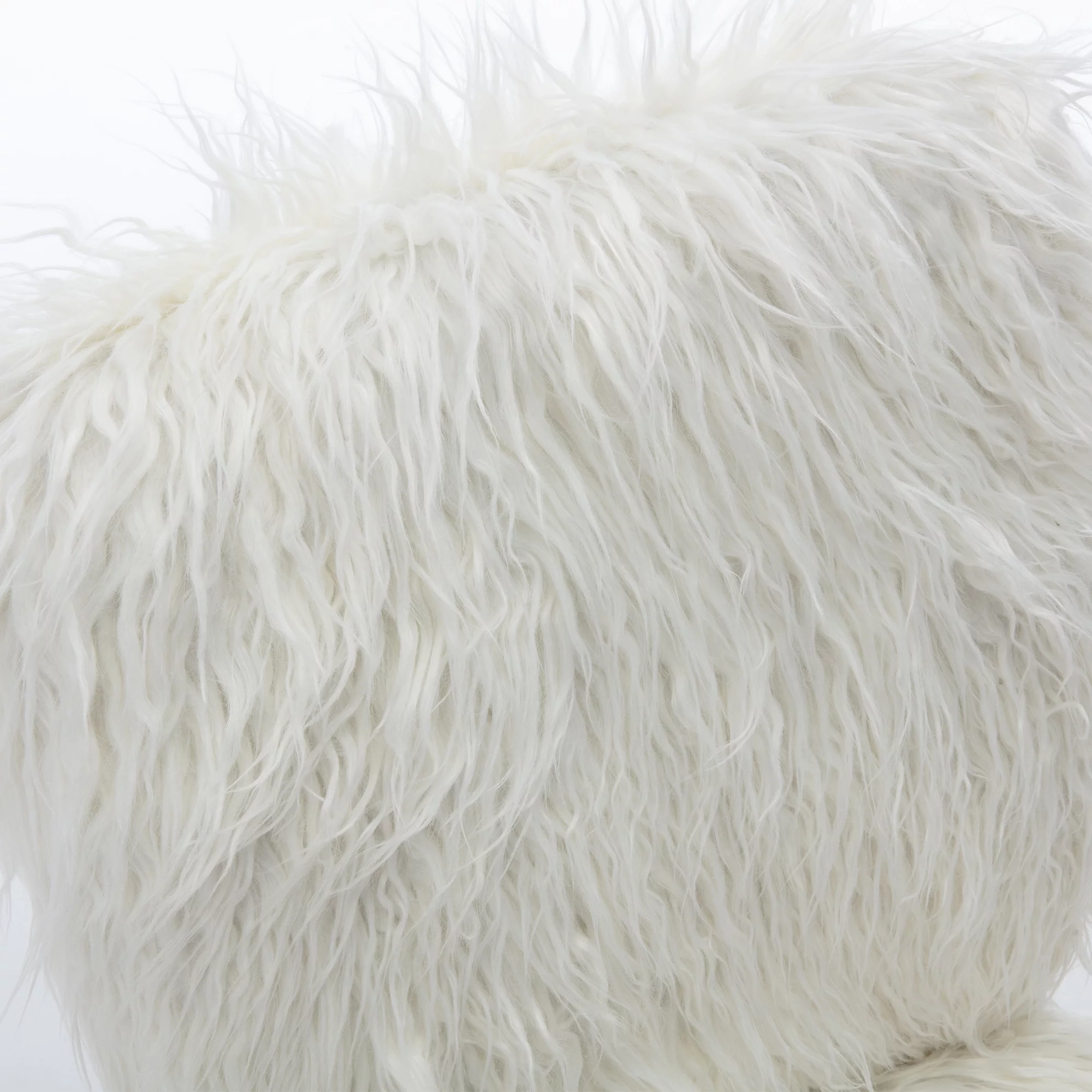 Mefine Vanity Armless Office Chair, Makeup Vanity Fluffy Chair,White