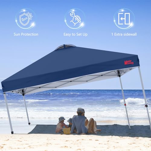 MASTERCANOPY Durable Pop-up Canopy Tent with 1 Sidewall (10'x10',White)