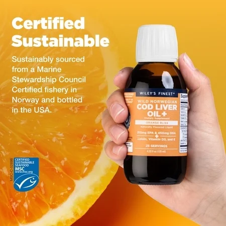Wileys Finest Cod Liver Oil+ 25 Servings 4.23 oz Liquid