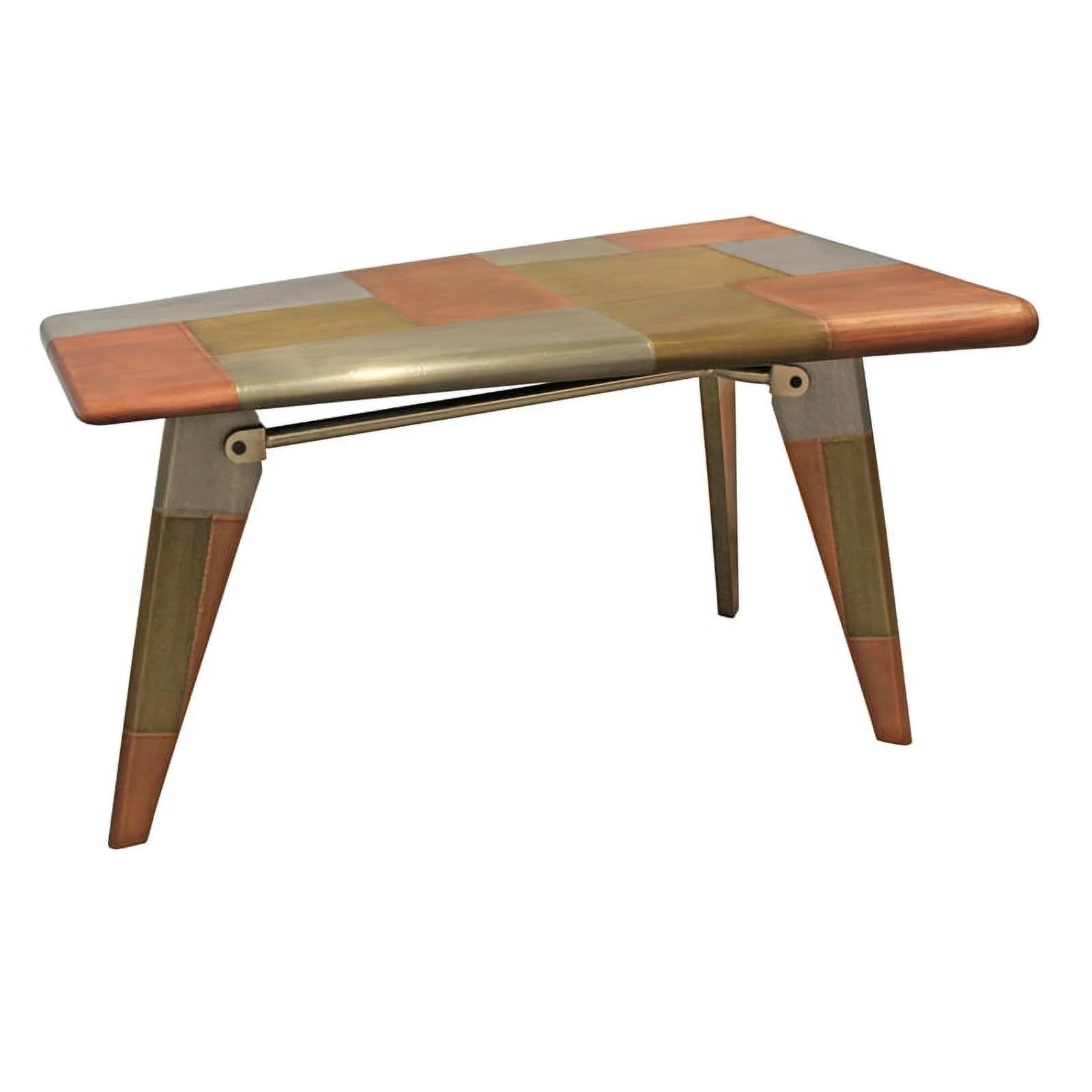 Mar Vista Tri-Tone Metal Cladded Writing Desk in Copper Finish