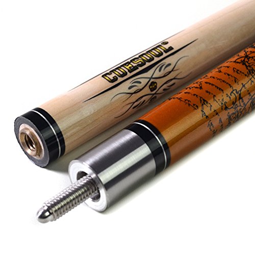 CUESOUL 58 inch 19/20/21 oz 1/2 Maple Pool Cue Stick Kit-Rockin Series