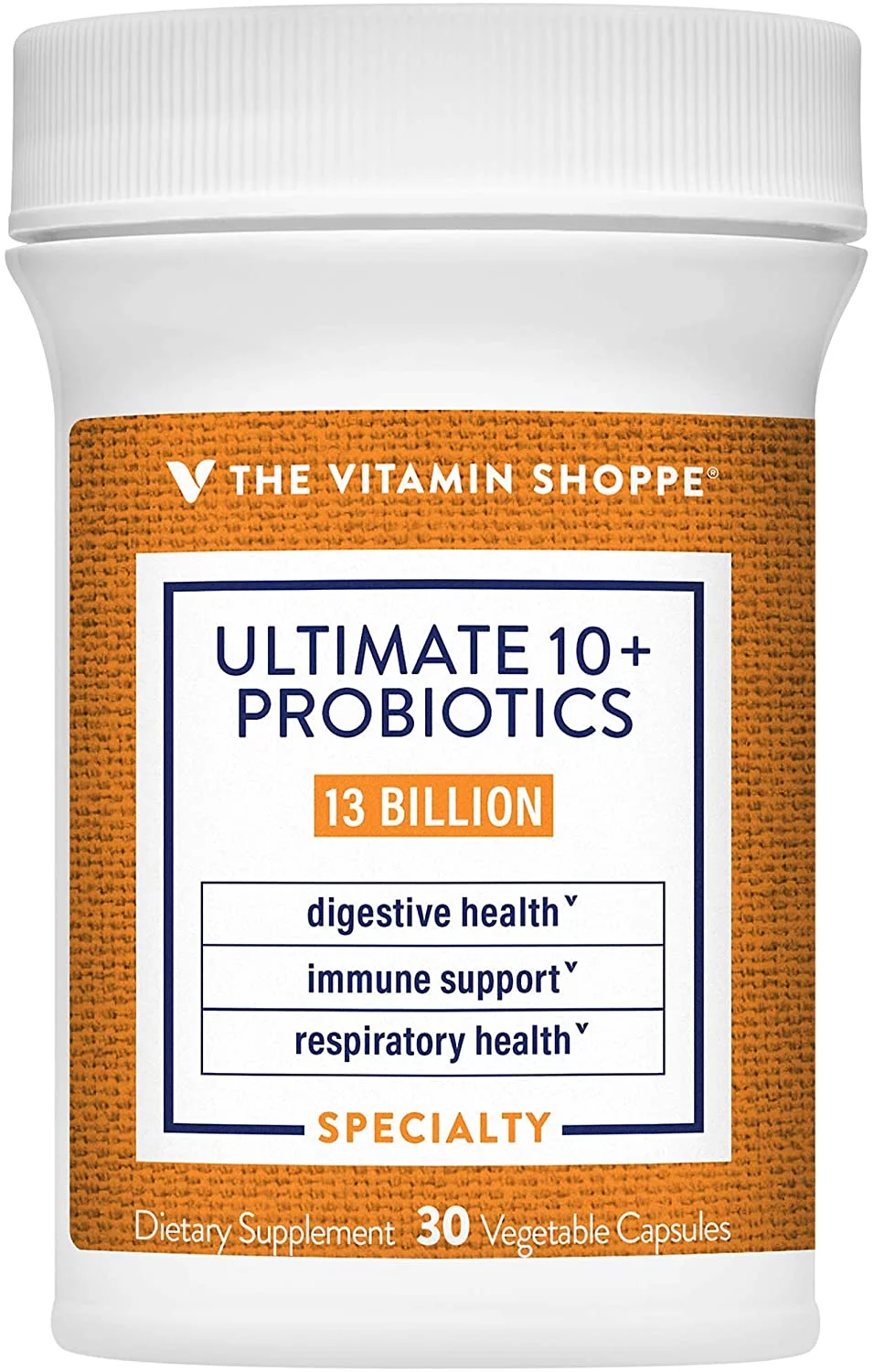 The Vitamin Shoppe Ultimate 10+ Probiotics, 13 Billion CFUs for Digestive Health, Immune Support and Respiratory Health (30 Vegetable Capsule)