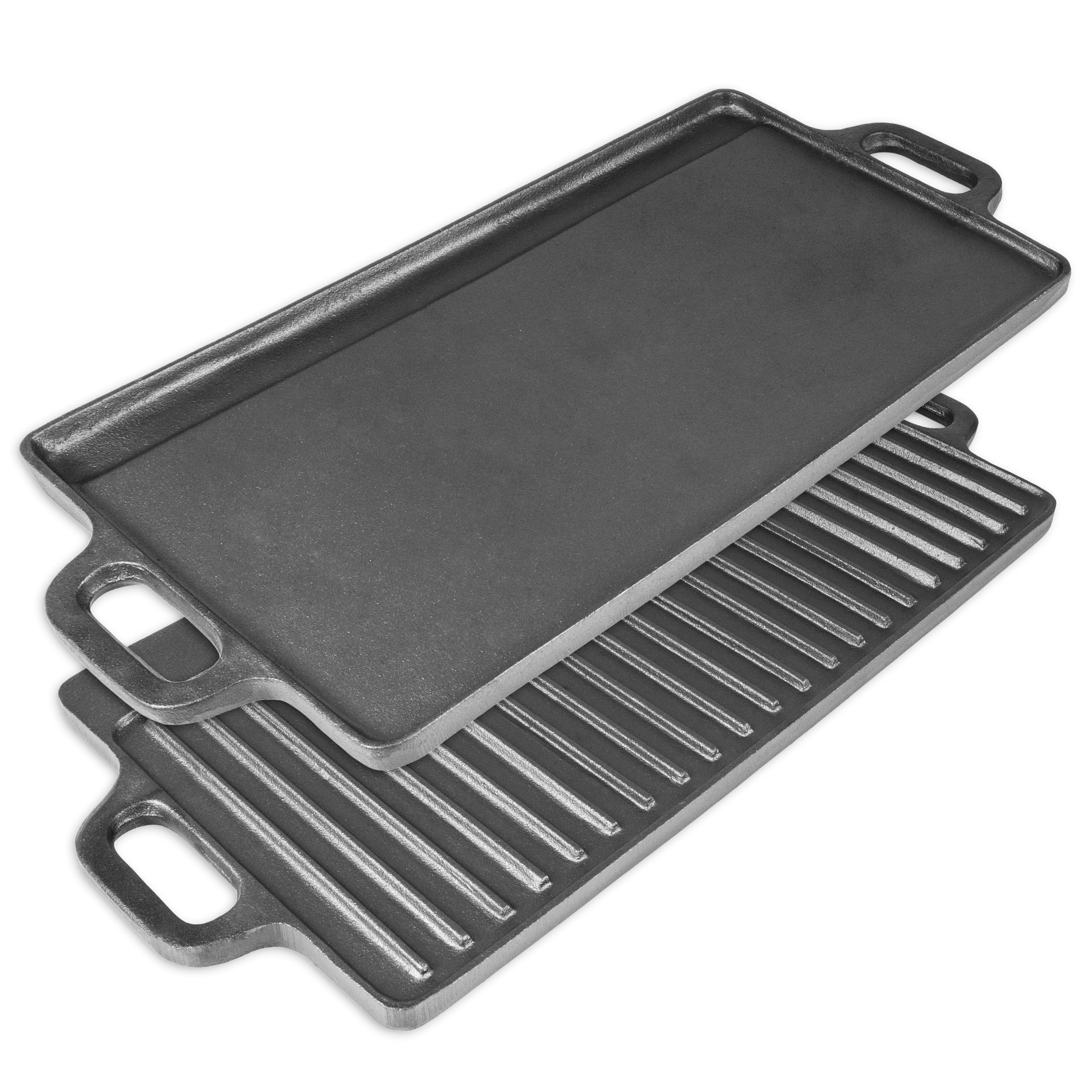 ProSource 2-in-1 Reversible & Preseasoned 19.5” x 9” Cast Iron Griddle