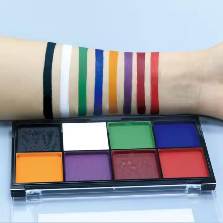 8-Color Alcohol Reactived Paint Palette, Special Effects Makeup Professional Palette, SFX Theatrical Makeup Kit (FX Palette)