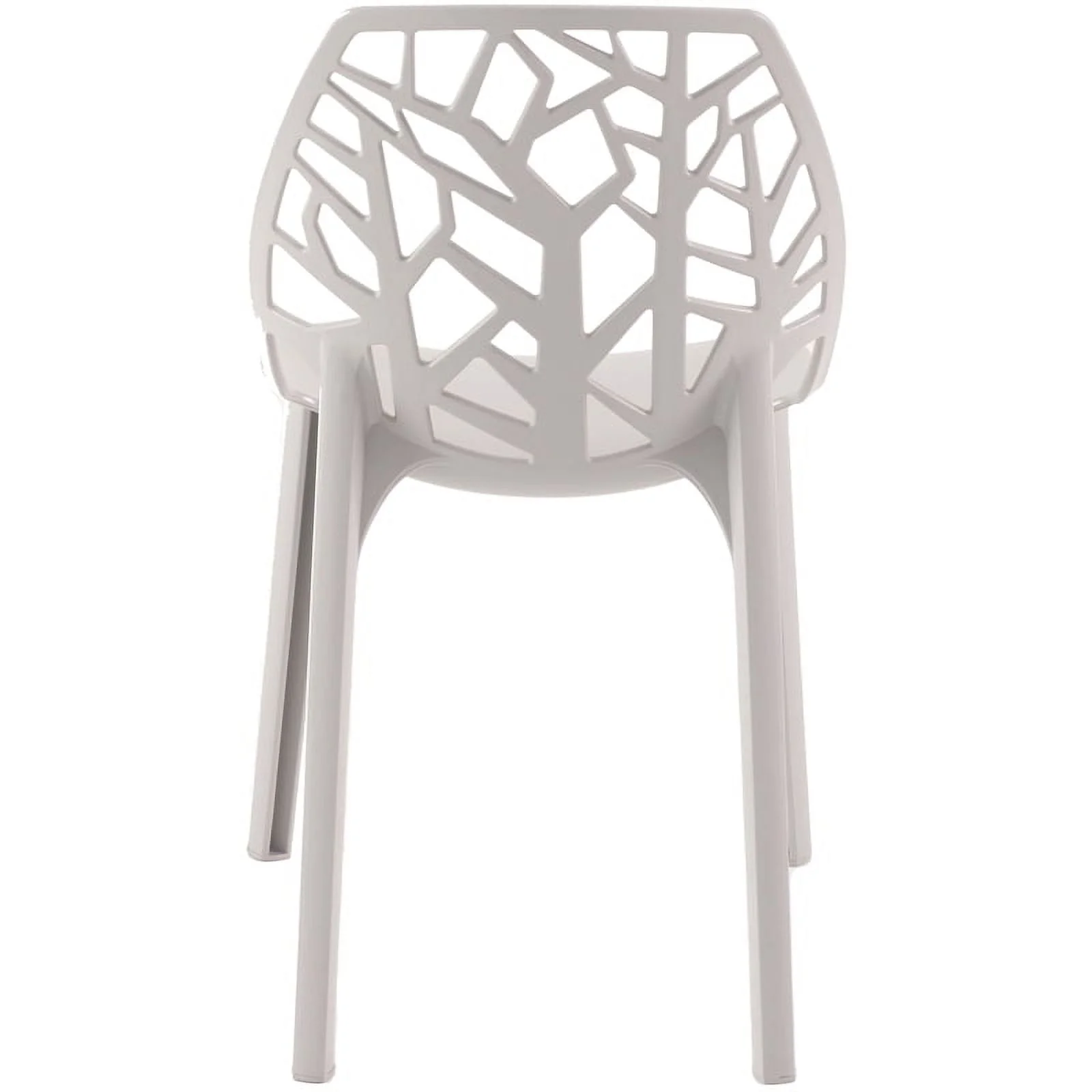 Pemberly Row Modern Plastic Dining Side Chair in Solid Gray Finish