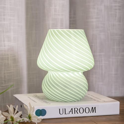 USB Plug-in Mushroom Lamp Small Bedside Table Lamp with 3 Temperature LED Bulb, Free Dimming Nights Light for Bedroom/Living Room/Entryway/Corner Decor or New Home Gift(Rainbow White)