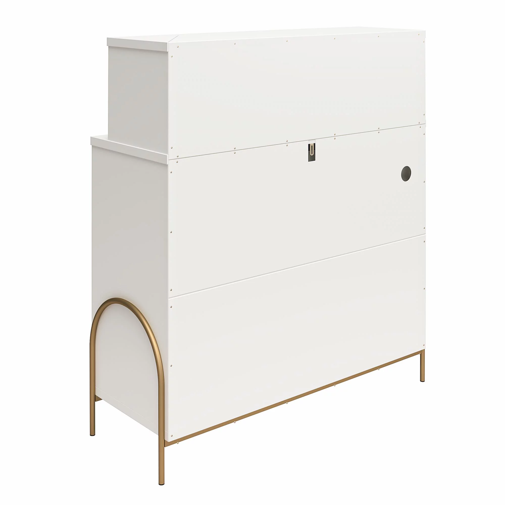 CosmoLiving by Cosmopolitan Anastasia 4 Drawer Dresser w/ Hutch, White