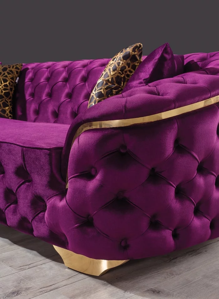 Lupino Purple Velvet Sofa & Loveseat