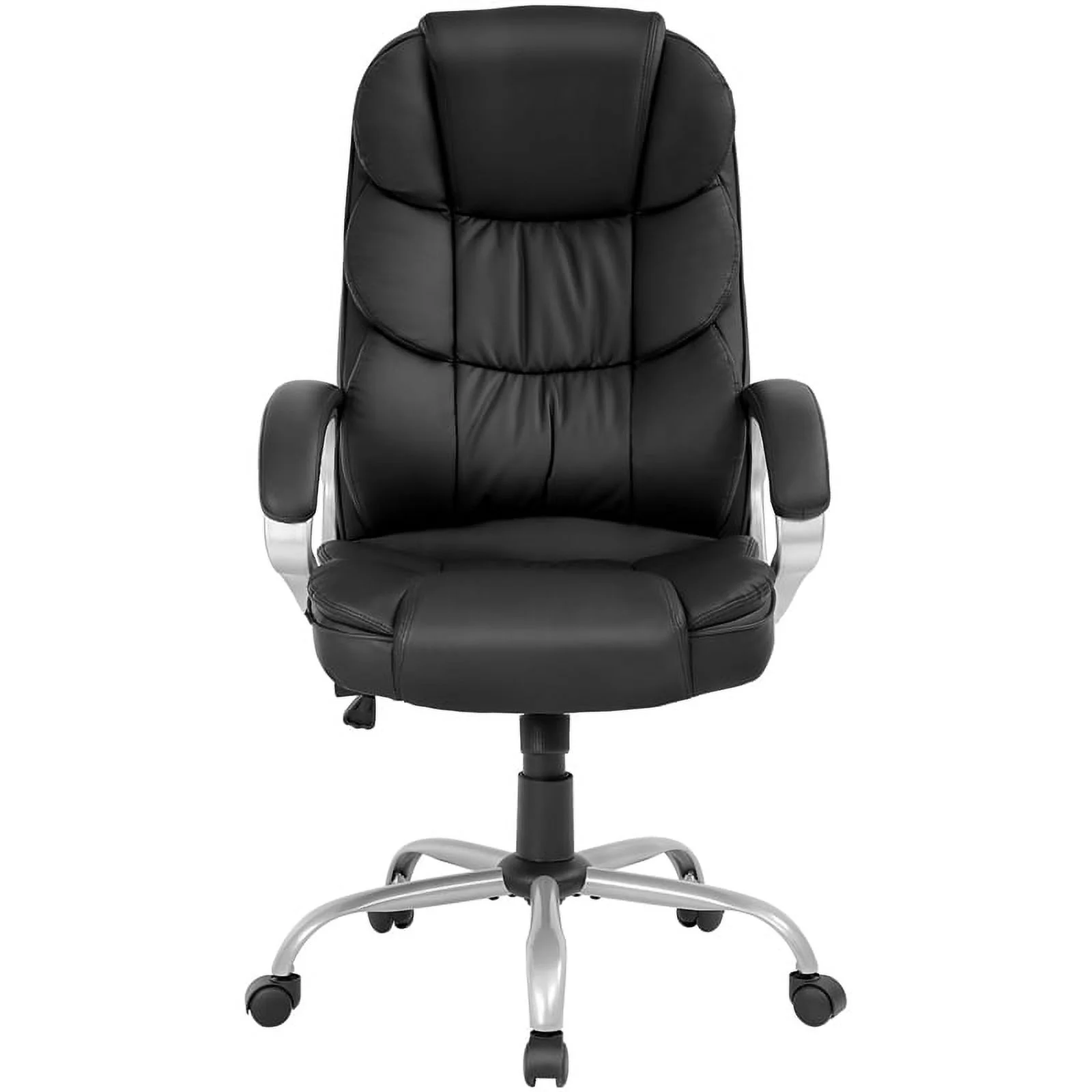Bowery Hill Modern Faux Leather High Back Desk Chair in Black