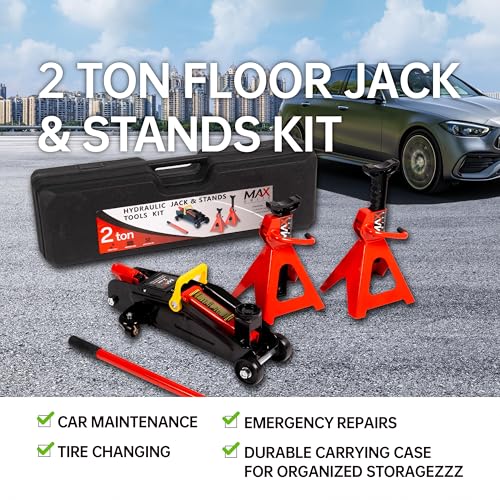 3-Ton (6600lbs) Low-Profile Dual Pistons Heavy-Duty Steel Racing Floor Jack with Quick Lift Hydraulic Pump, Foot Pedal and Magentic Pad for Car Maintenance (Orange, 3 Ton Low Profile)