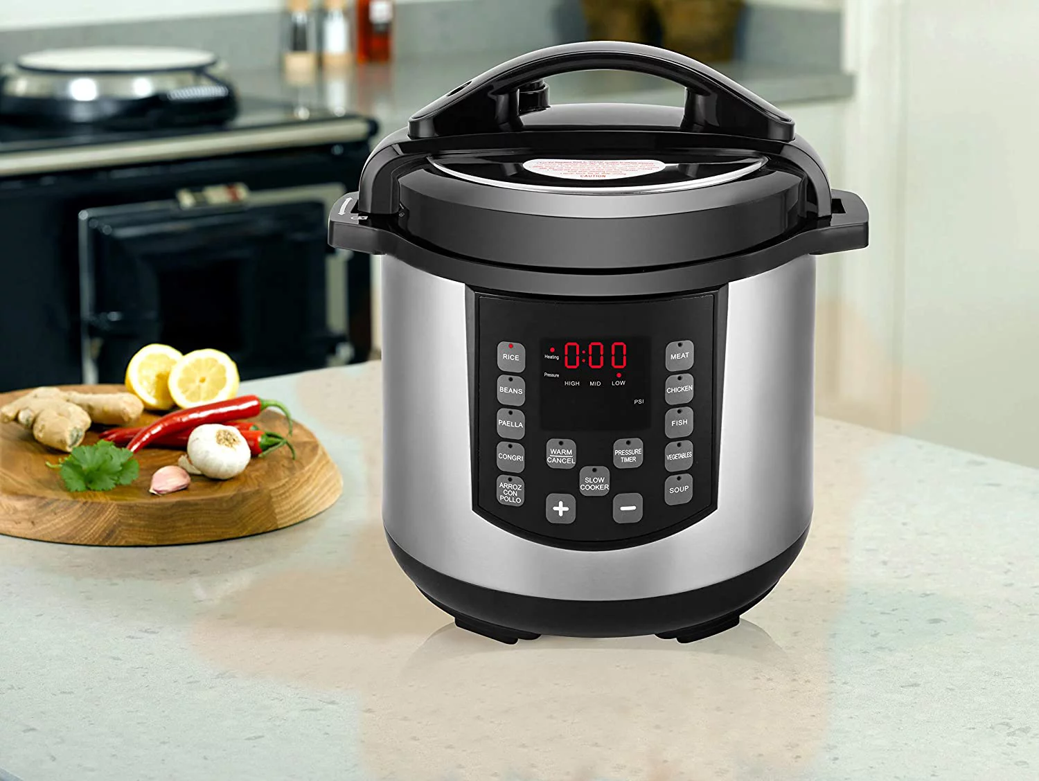 Alpine Cuisine Electric Digital Pressure Cooker 12 Set Multifunction | Durable Aluminum Cooking Pot Non-Stick Coating | 12 Presenting Different Functions & 10 Safety Mechanisms | Color Box Packing