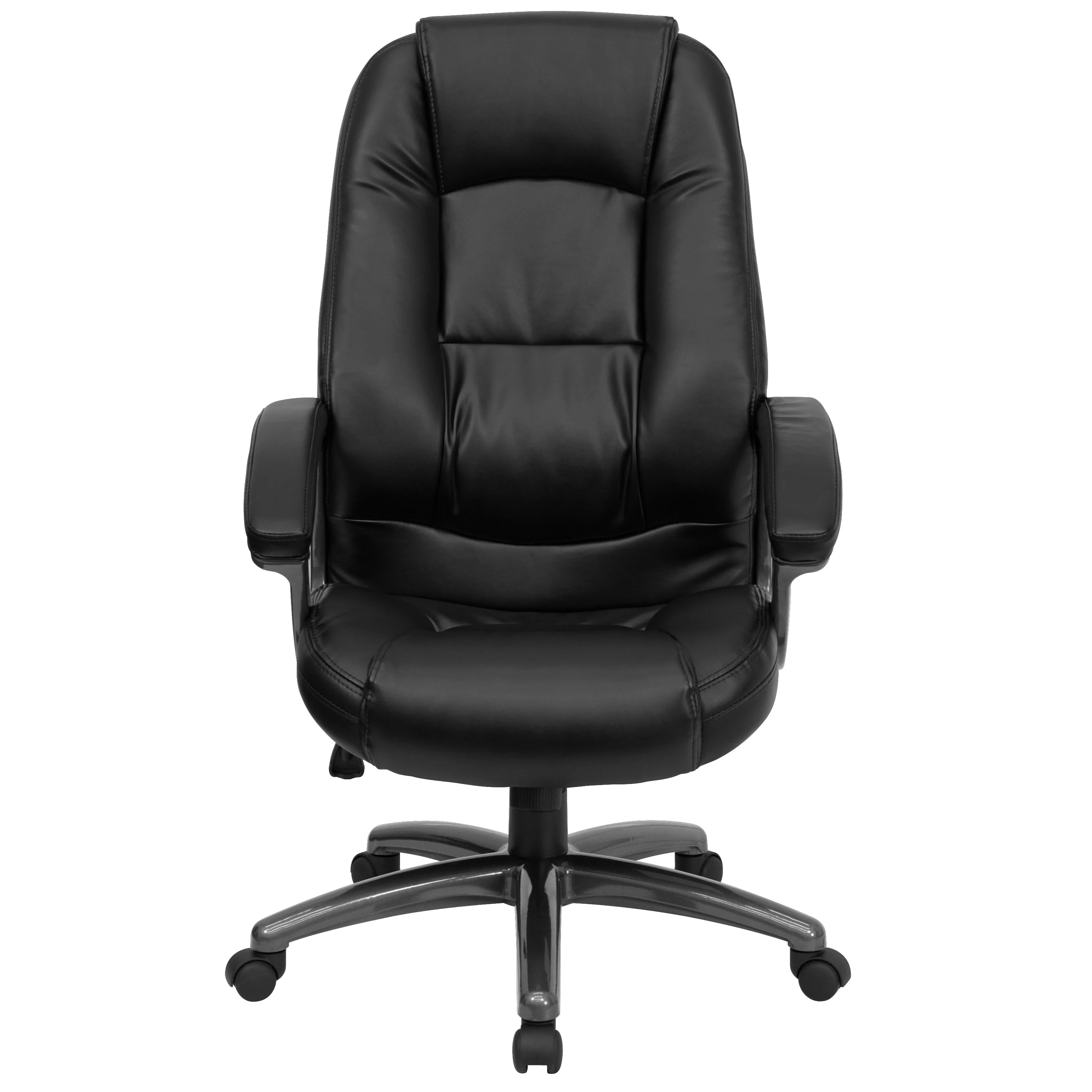 A Line Furniture Neser Black Leather Executive Adjustable Swivel Office Chair