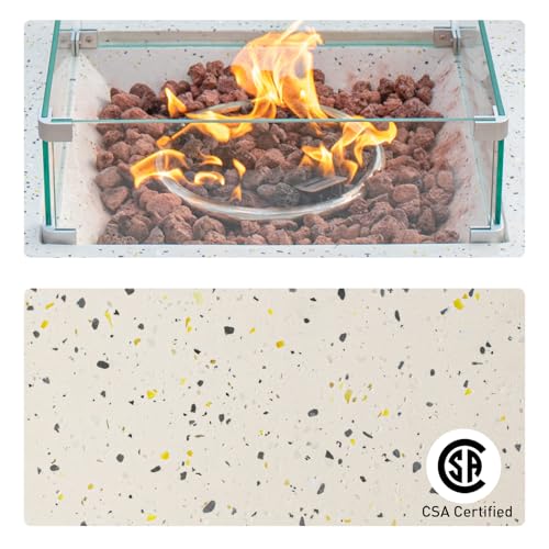 COSIEST 2-Piece Outdoor Propane Fire Pit Table Set w Tank Table, 28