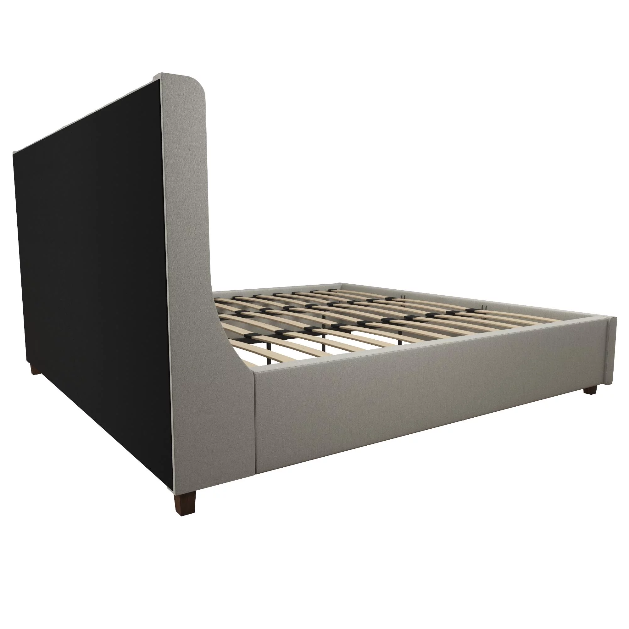 CosmoLiving by Cosmopolitan Mercer Upholstered Bed, Light Gray Linen, King