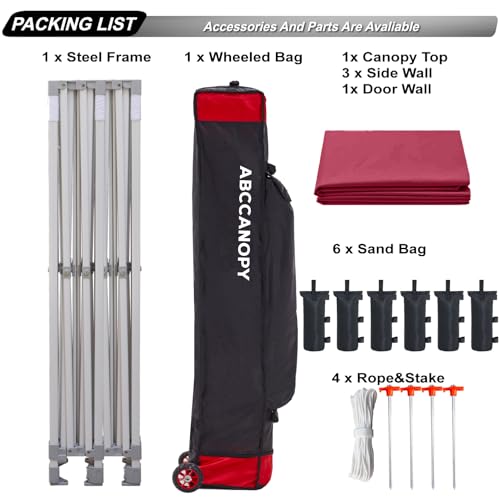 ABCCANOPY Easy Pop Up Canopy Tent with Sidewalls 10x10 Commercial -Series, White