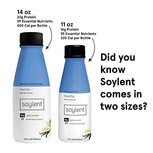 Soylent Complete Meal Replacement Shake, Gingerbread, 16g Complete Protein, Ready-to-Drink Plant Based Protein Drink, 1g Sugar, 11oz (12 Pack)