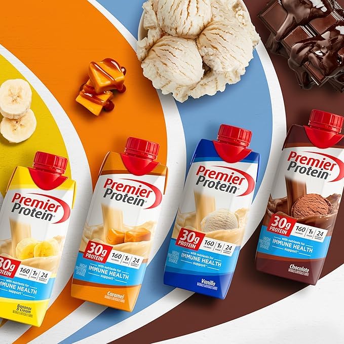 Premier Protein Protein Shake, Cafe Latte, 30g Protein, 1g Sugar, 11 fl oz Pack of 12