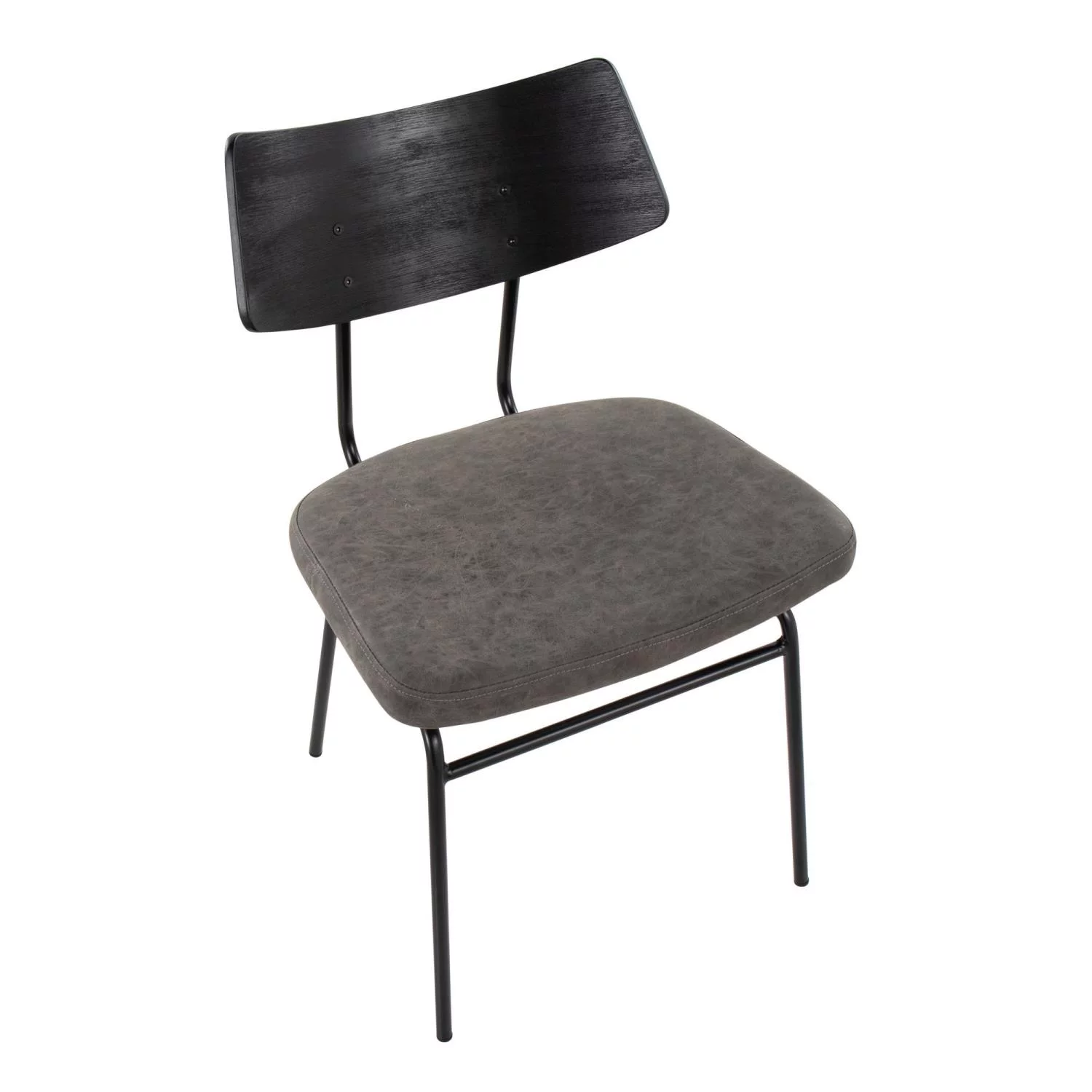 Lumisource Walker Set Of 2 Chair With Black Metal Finish CH-WALKER BKGY2