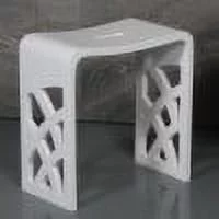 ABST88 Designer White Matte Solid Surface Resin Bathroom / Shower Stool