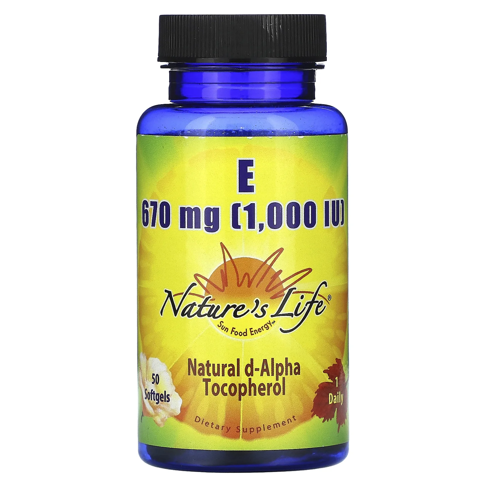 Nature's Life Vitamin E, 670 mg (1,000 IU), 50 Softgels