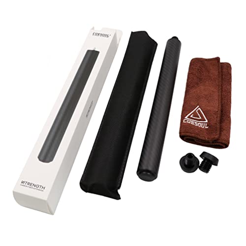 CUESOUL Carbon Fiber Pool Cue Extension with 3 Bumpers Fittings
