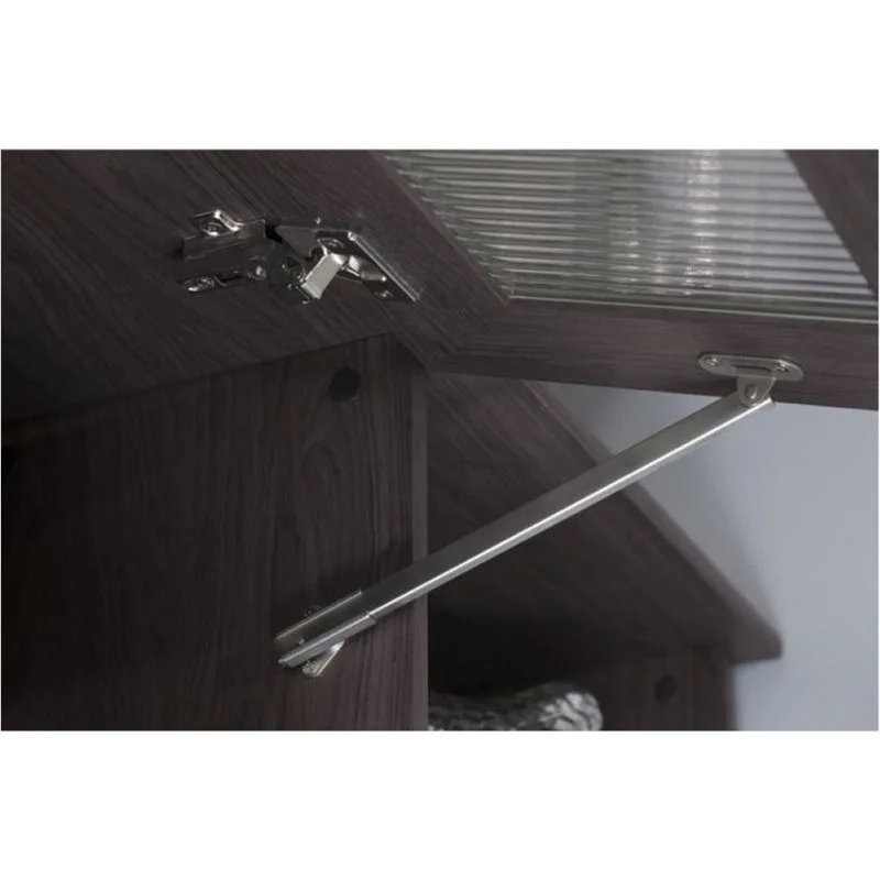 Bowery Hill Home Office L-Shape Computer Desk with Hutch in Gray