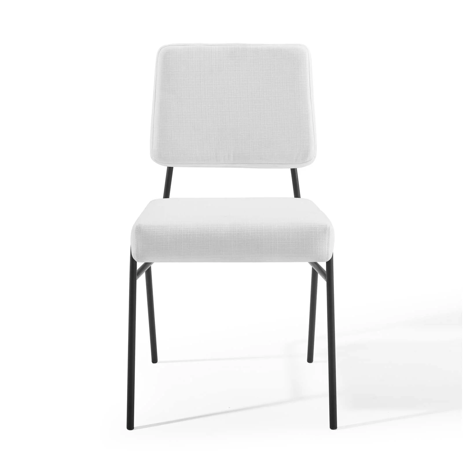 Modway Craft Upholstered Fabric Dining Side Chair in Black White