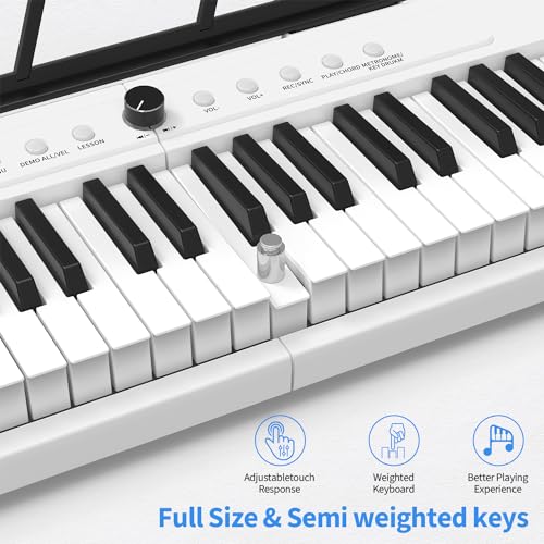88 Key Piano Keyboard,Beginner Electric Digital Piano with Semi Weighted Keys,Keyboard Piano withSustain Pedal, Power Supply, Stand, Carrying Case,HeadphonesZ12