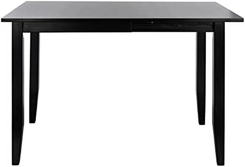 Home Collection Miliano Matte Black Drop End Leaf Dining Room Table DTB1404A, 0