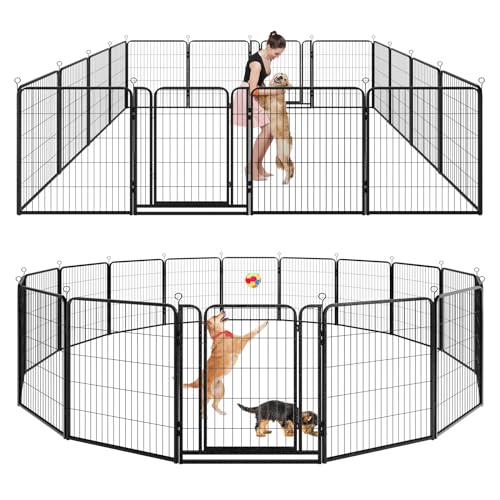 Dog Playpen Outdoor Extra Wide 12 Panels Heavy Duty Anti-Rust Coating-Strengthened Dog Fence 40