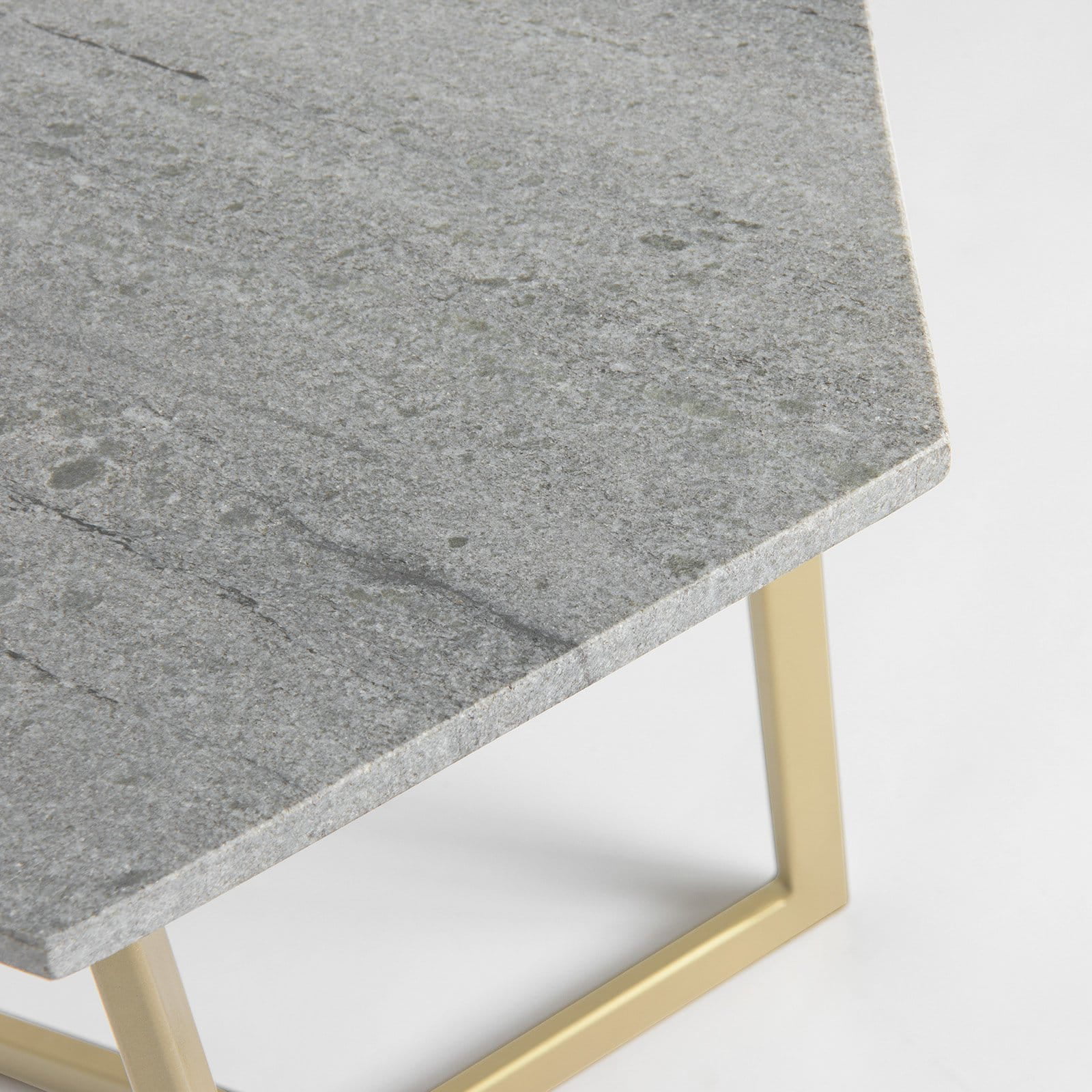 Best Home Fashion Prince Hexagon Marble Top Accent Table