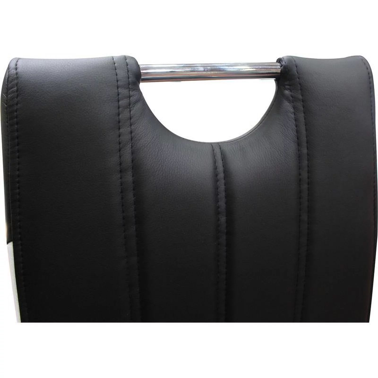 Pemberly Row Faux Leather Modern Dining Side Chair in Black/White (Set of 2)