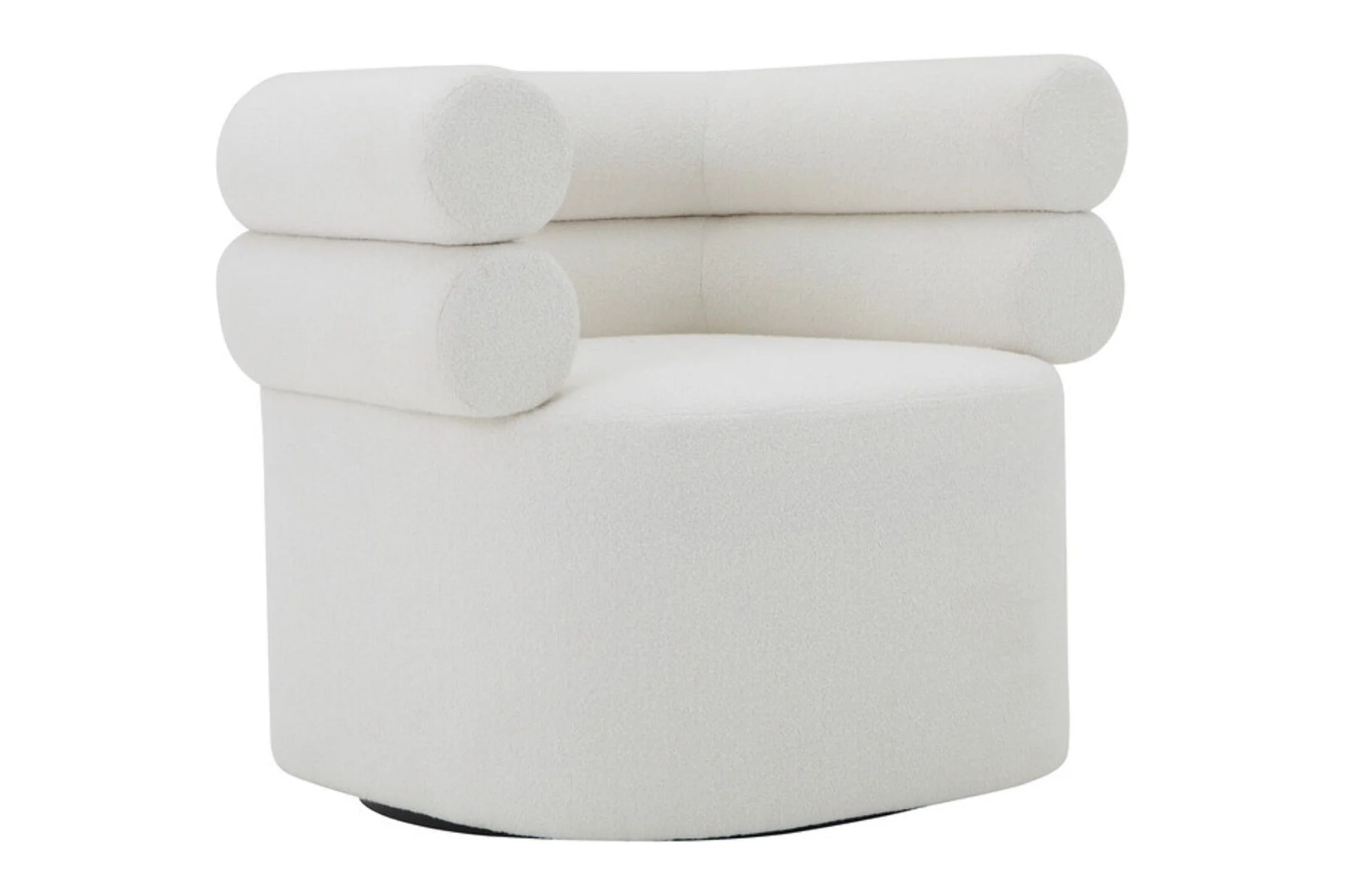 Julius Swivel Chair in Black Boucle