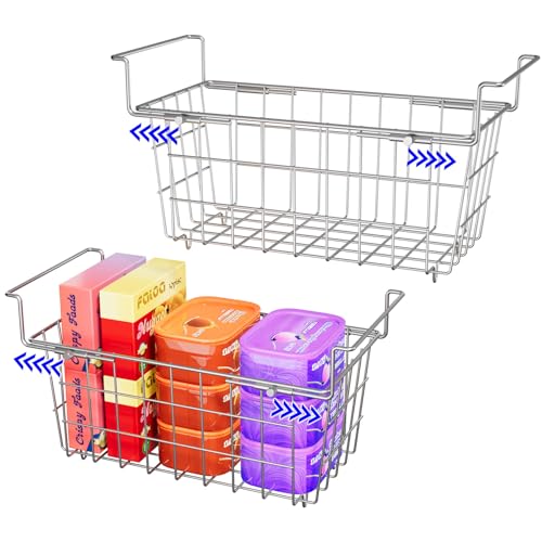 Expandable Deep Freezer Organizer Bins, Freezer Baskets for Chest Freezer, Deep Upright Freezer Storage Bins Adjustable 16.8 -20.2