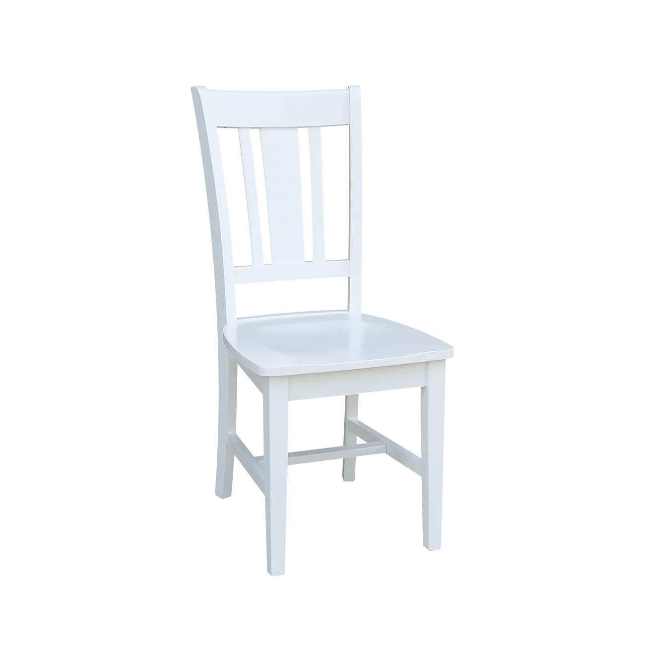 Set of Two San Remo Solid Wood Splatback Chairs in White