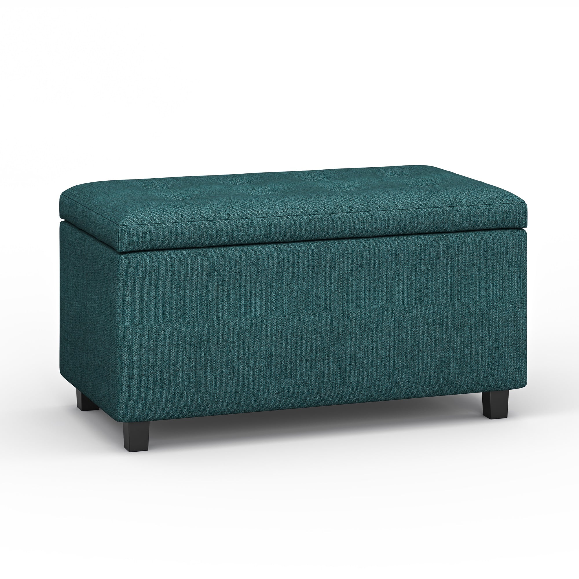 Simpli Home Cosmopolitan Storage Ottoman in Teal