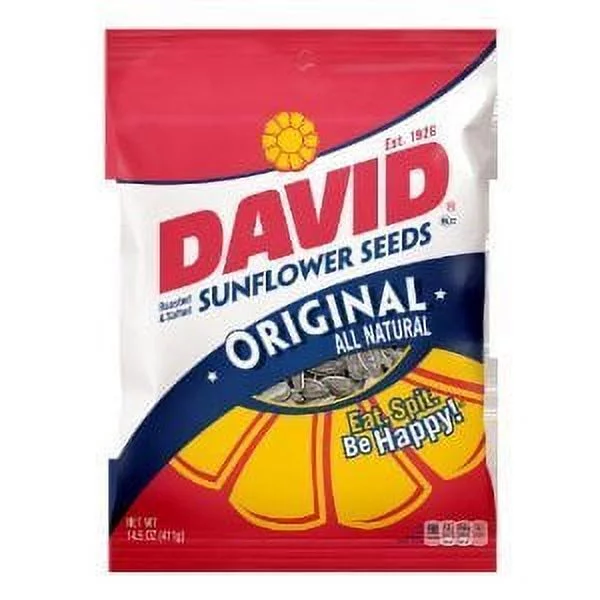 David Sunflower Seeds, Roasted and Salted (Pack of 14)