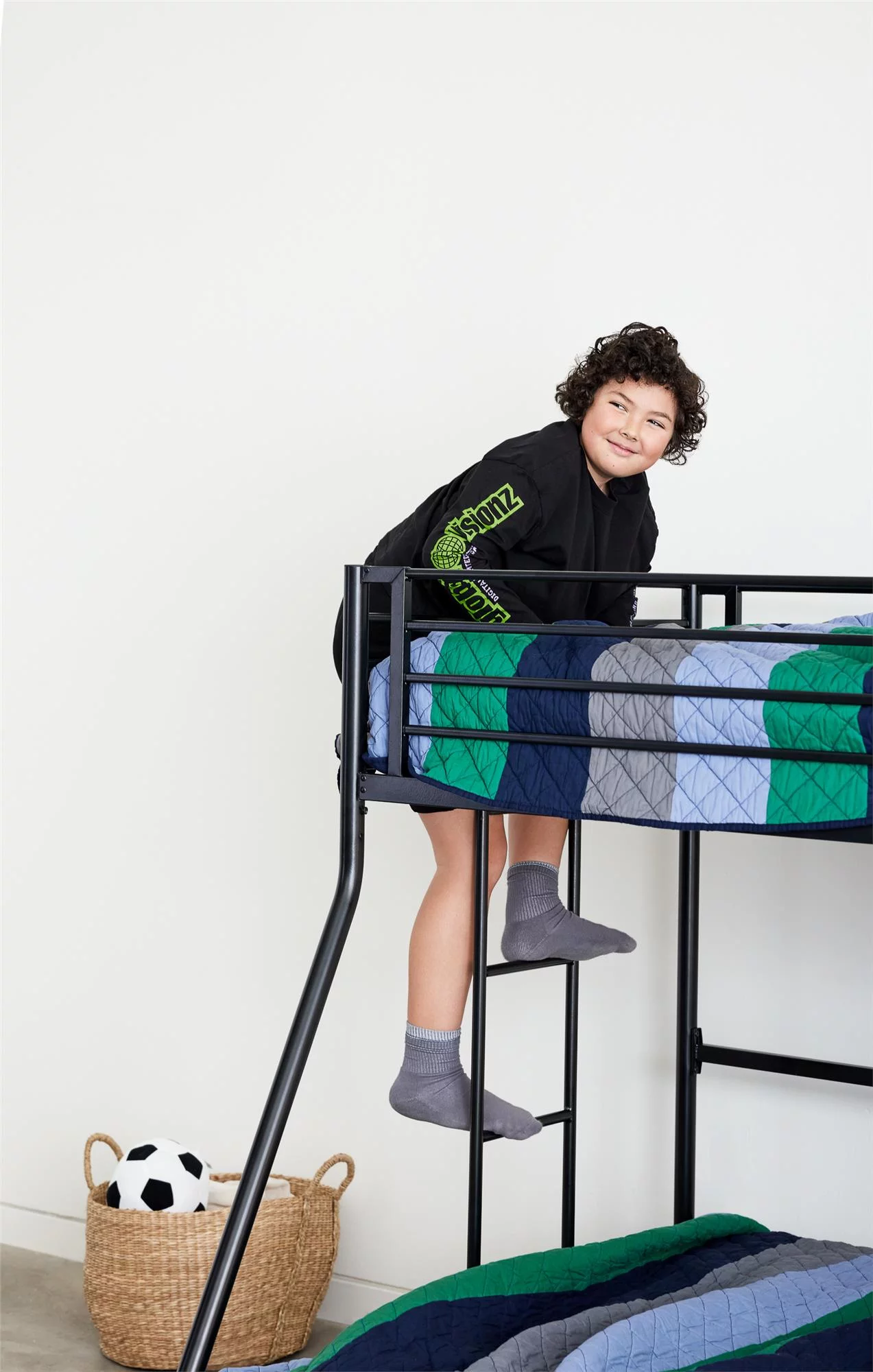 DHP Daven Easy Assembly Twin-over-Full Metal Bunk Bed, Black