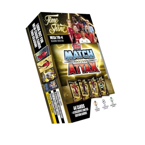 Topps Match Attax 24/25 - Random Mega Tin - Contains 44 Match Attax Cards Plus 4 Exclusive LEs