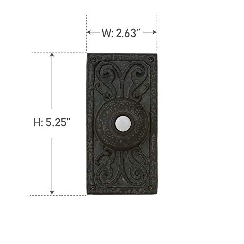 Craftmade PB3037-WB Designer Surface Mount Lighted Doorbell LED Push Button, Weathered Black (5.25
