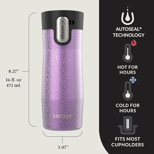 Contigo AUTOSEAL West Loop Vacuum-Insulated Stainless Steel Travel Mug with Easy-Clean Lid 20 oz Sake