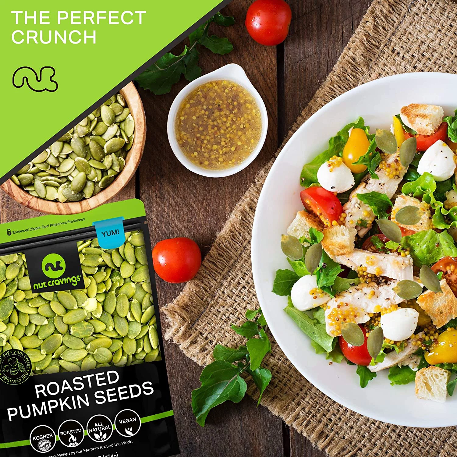 Roasted & Unsalted Pumpkin Seeds, Pepitas, No Shell (3 lbs) by Nut Cravings