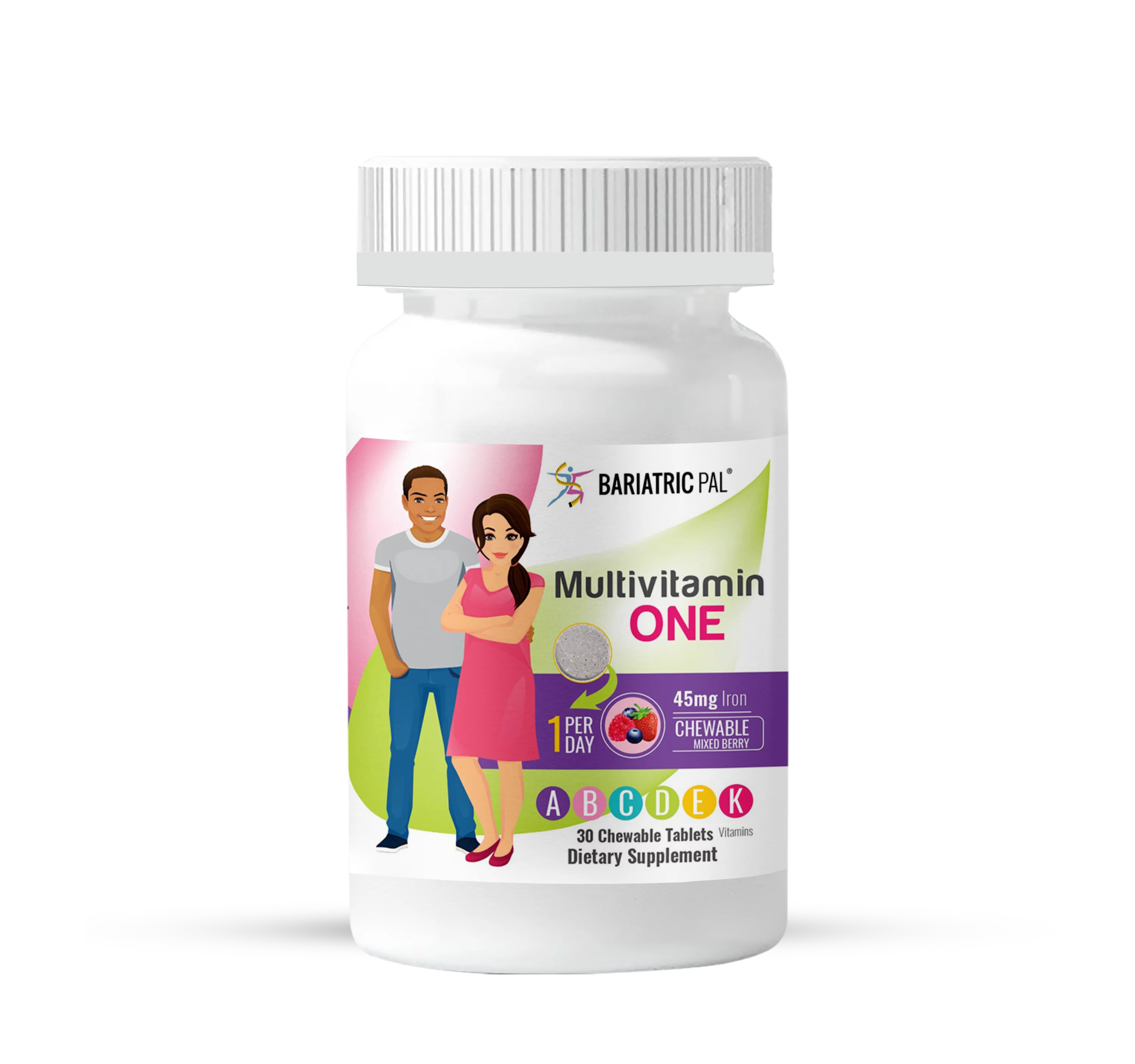 Gastric Sleeve Complete Vitamin Pack - Chewables Size: 6-Month Supply, BariatricPal Multivitamin ONE: Mixed Berry Chewable with 45mg Iron, BariatricPal Calcium Citrate Soft Chews: Wild Grape