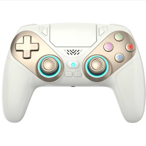 Gamrombo LED Wireless Controller for PS5, Compatible with PS5 Pro/Slim/PC, Dual Vibration, Marco/Turbo Function, 3.5mm Audio Jack, 6-Axis Motion Contro Gamepad with Speaker