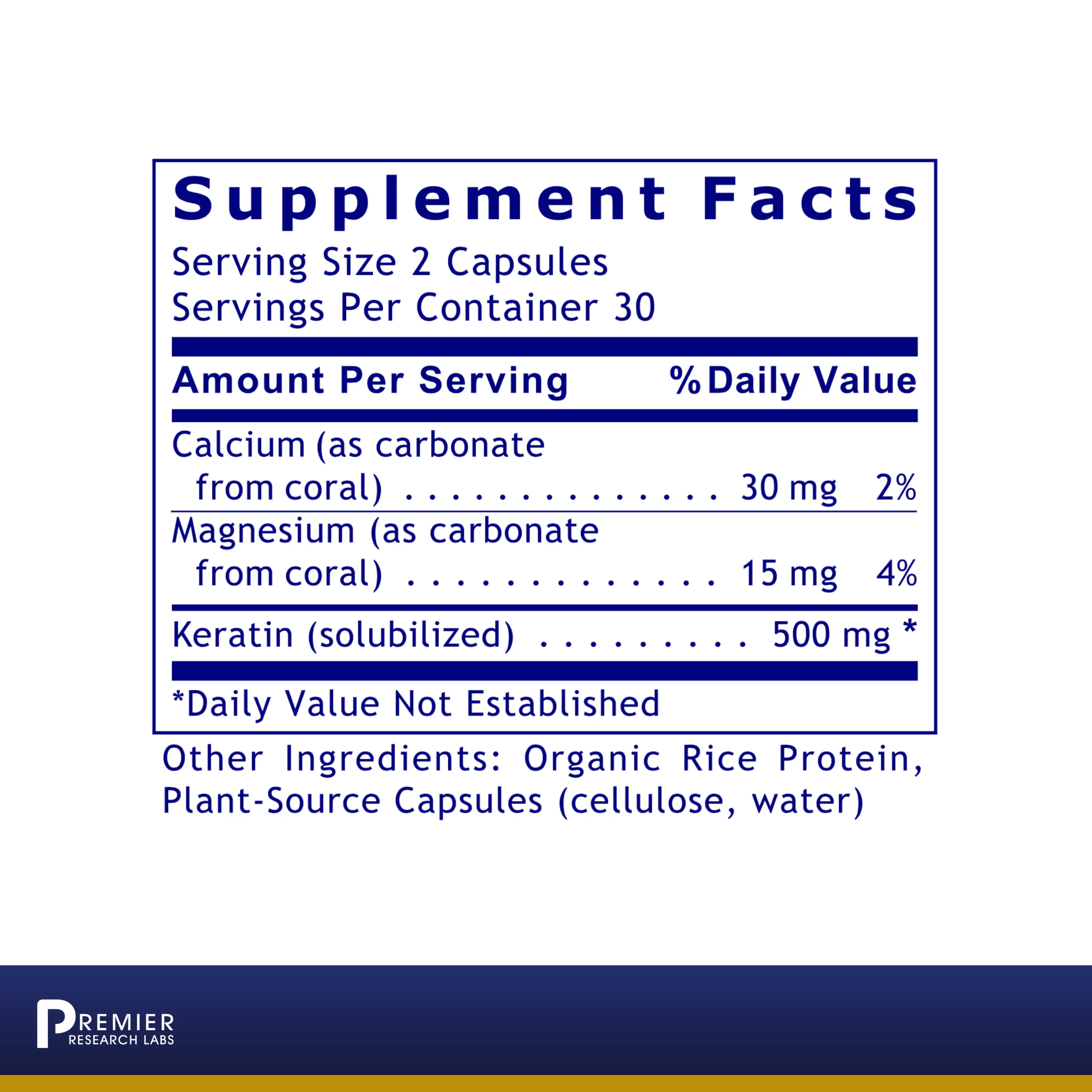 Premier Research Labs DermaVen - Features Calcium, Magnesium & Patented Solubilized Keratin - Supports Skin Moisture, Hair Health & Nails - Non GMO & Stearates Free - 60 Plant-Source Capsules