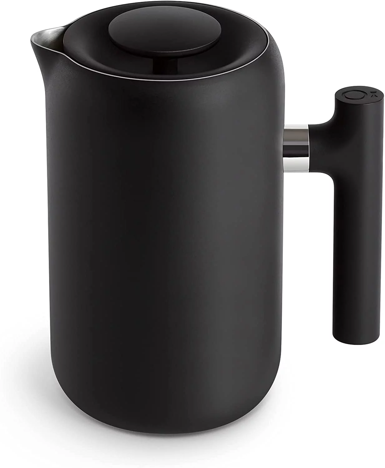 Fellow Clara French Press Coffee Maker - Portable Stainless Steel Coffee Press, Insulated Manual Brewer, Matte Black, 24 oz