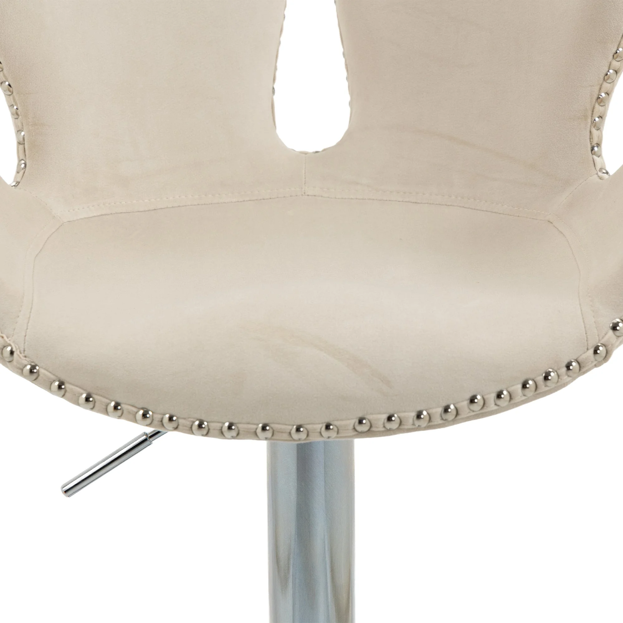 Clove Bar Stools with Back and Footrest  - Beige Set of 2
