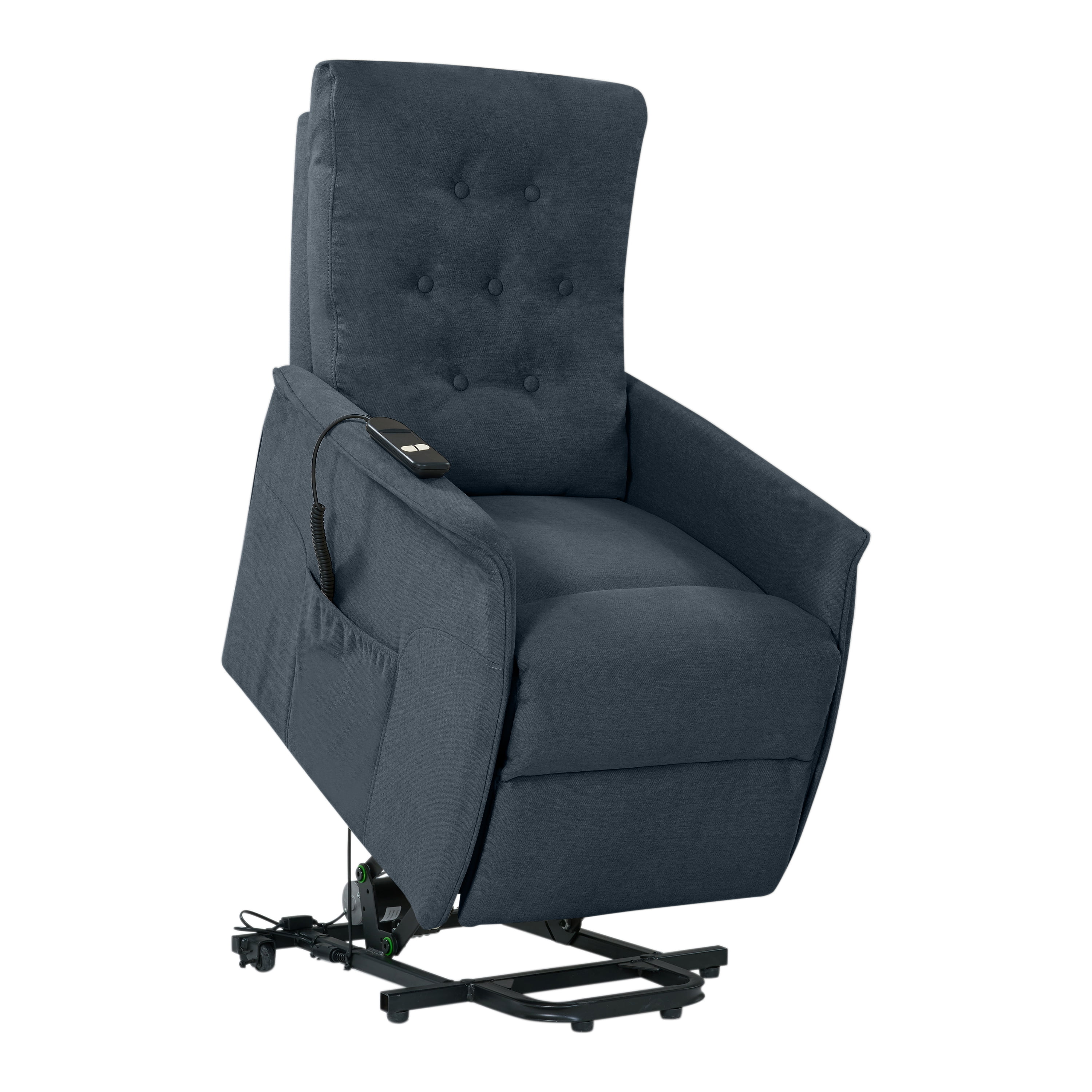 Homesvale Velour Power Recline and Lift Chair, Blue