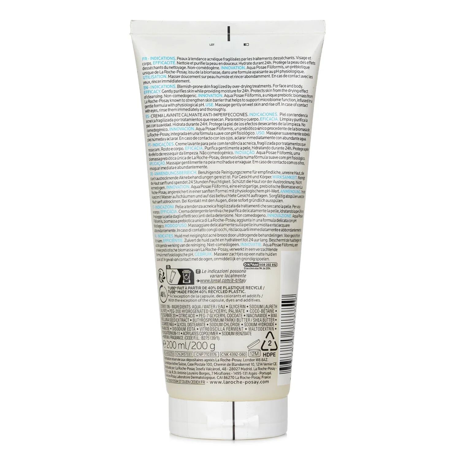 La Roche Posay Effaclar H Iso Biome Soothing Cleansing Cream  390ml