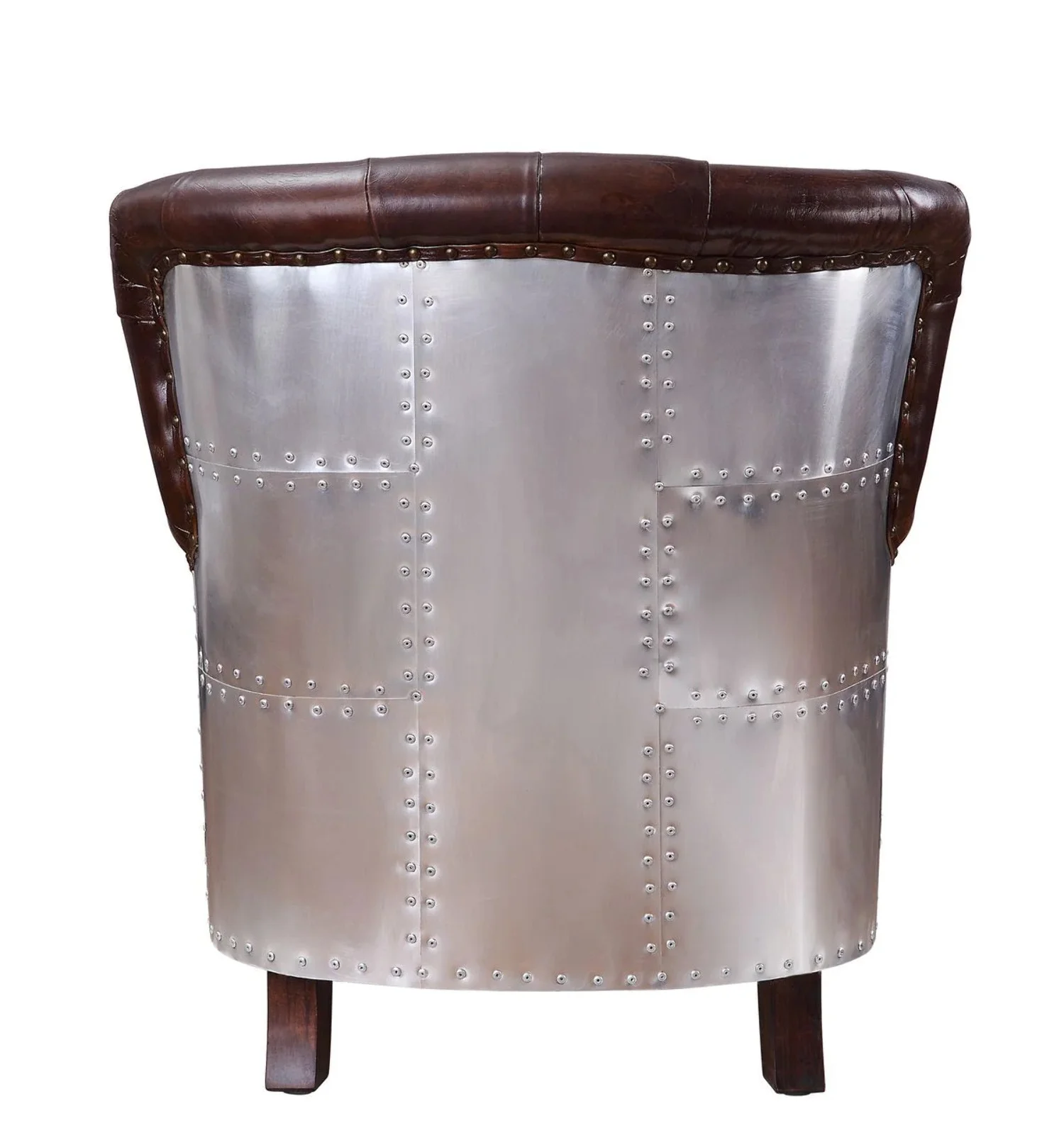Acme Brancaster Accent Chair, Vintage Brown & Aluminum (1Pc/1Ctn)